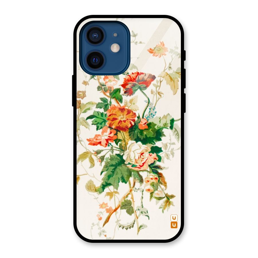 Summer Floral Glass Back Case for iPhone 12 Mini
