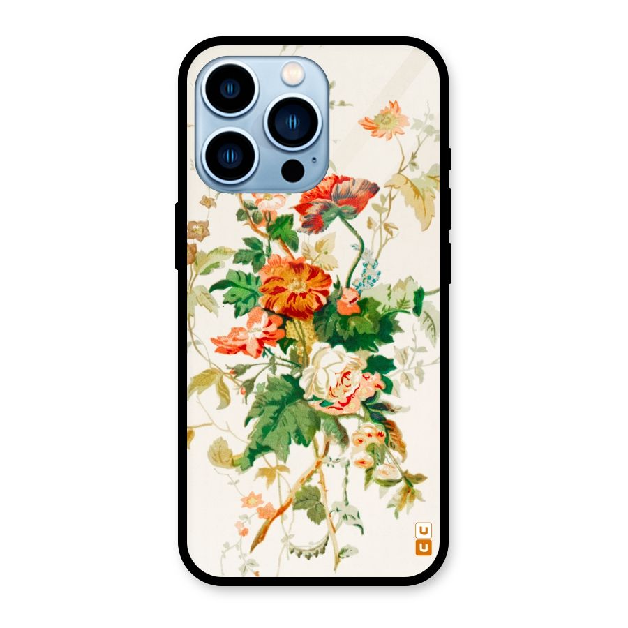 Summer Floral Glass Back Case for iPhone 13 Pro