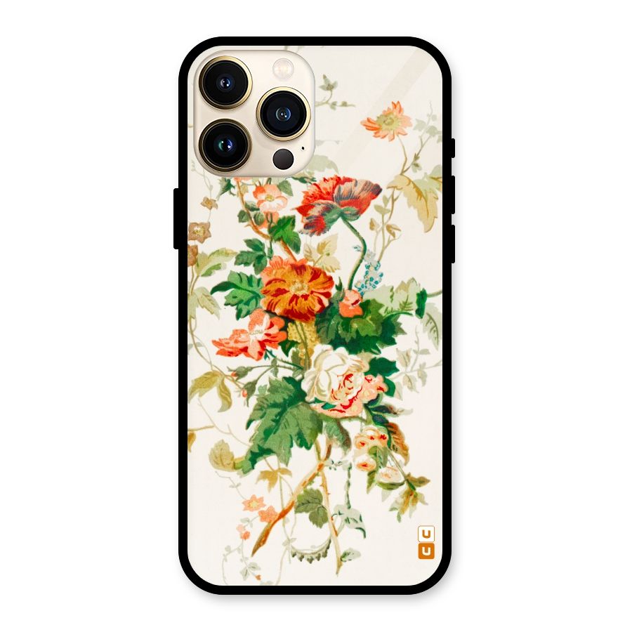 Summer Floral Glass Back Case for iPhone 13 Pro Max