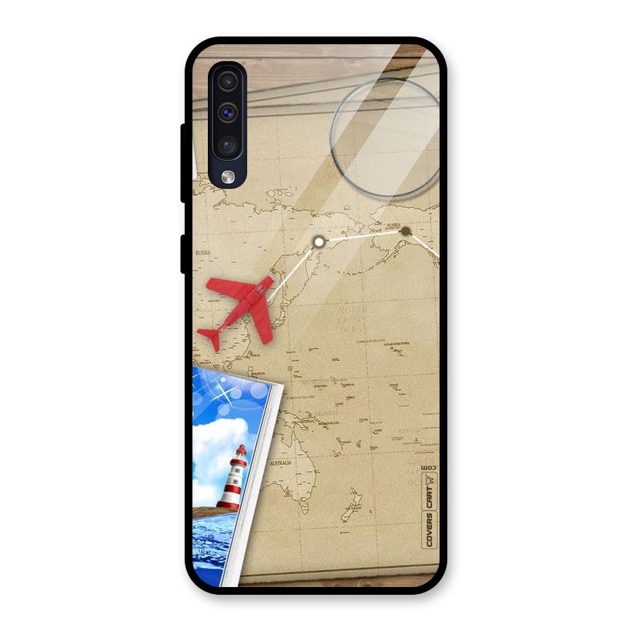 Summer Travel Glass Back Case for Galaxy A30s