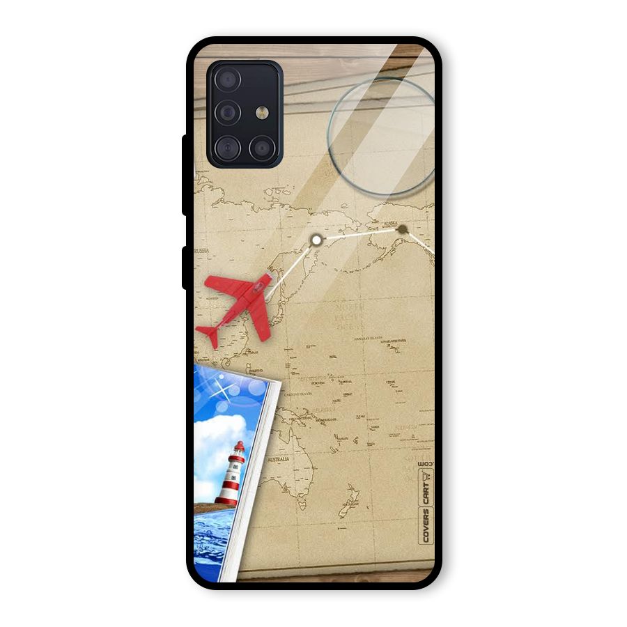 Summer Travel Glass Back Case for Galaxy A51
