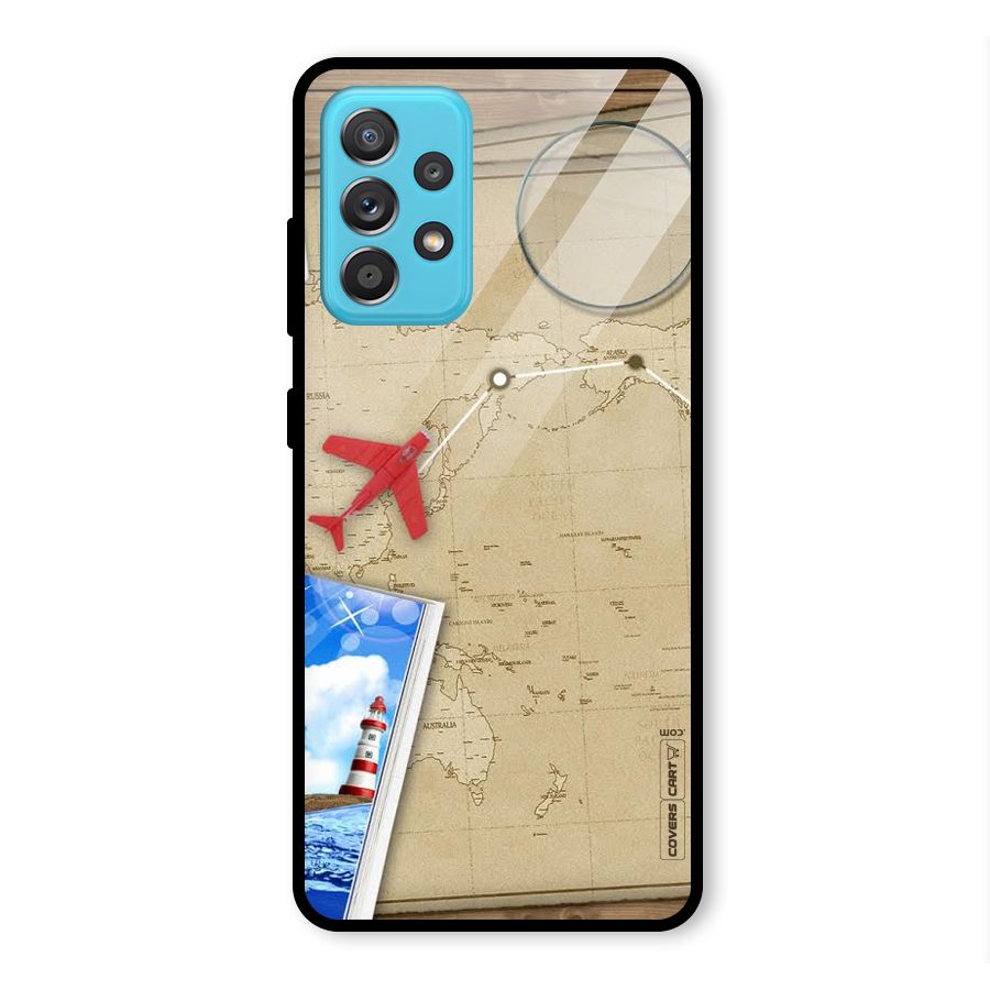 Summer Travel Glass Back Case for Galaxy A52