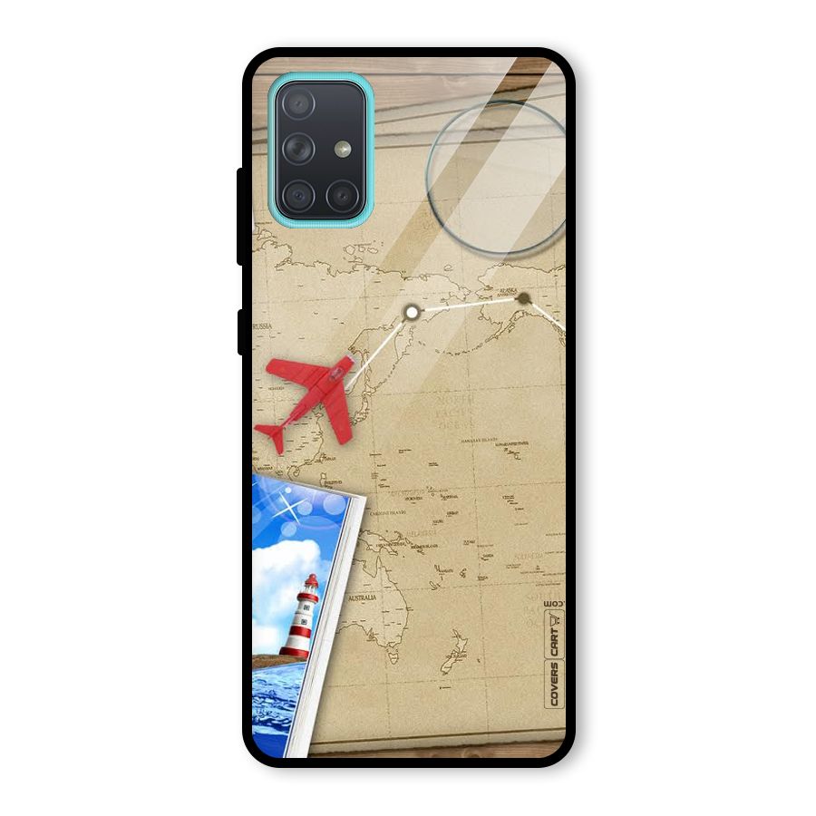 Summer Travel Glass Back Case for Galaxy A71