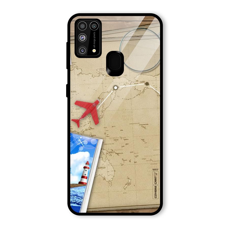 Summer Travel Glass Back Case for Galaxy F41