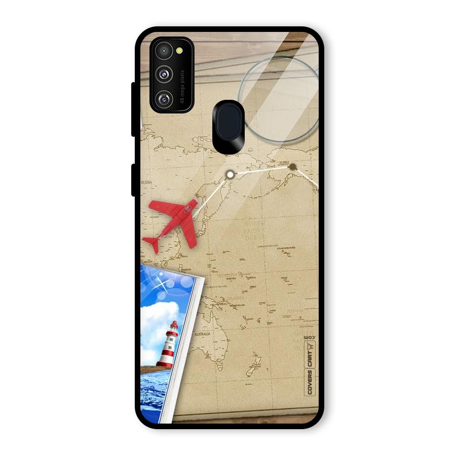 Summer Travel Glass Back Case for Galaxy M30s