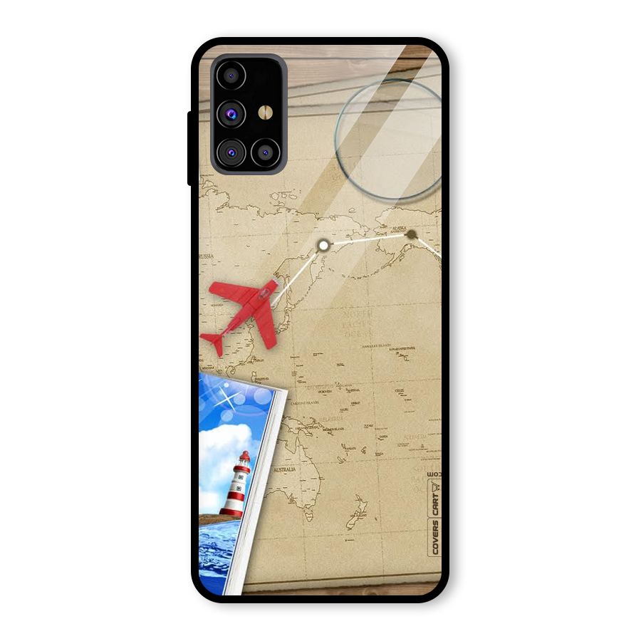Summer Travel Glass Back Case for Galaxy M31s