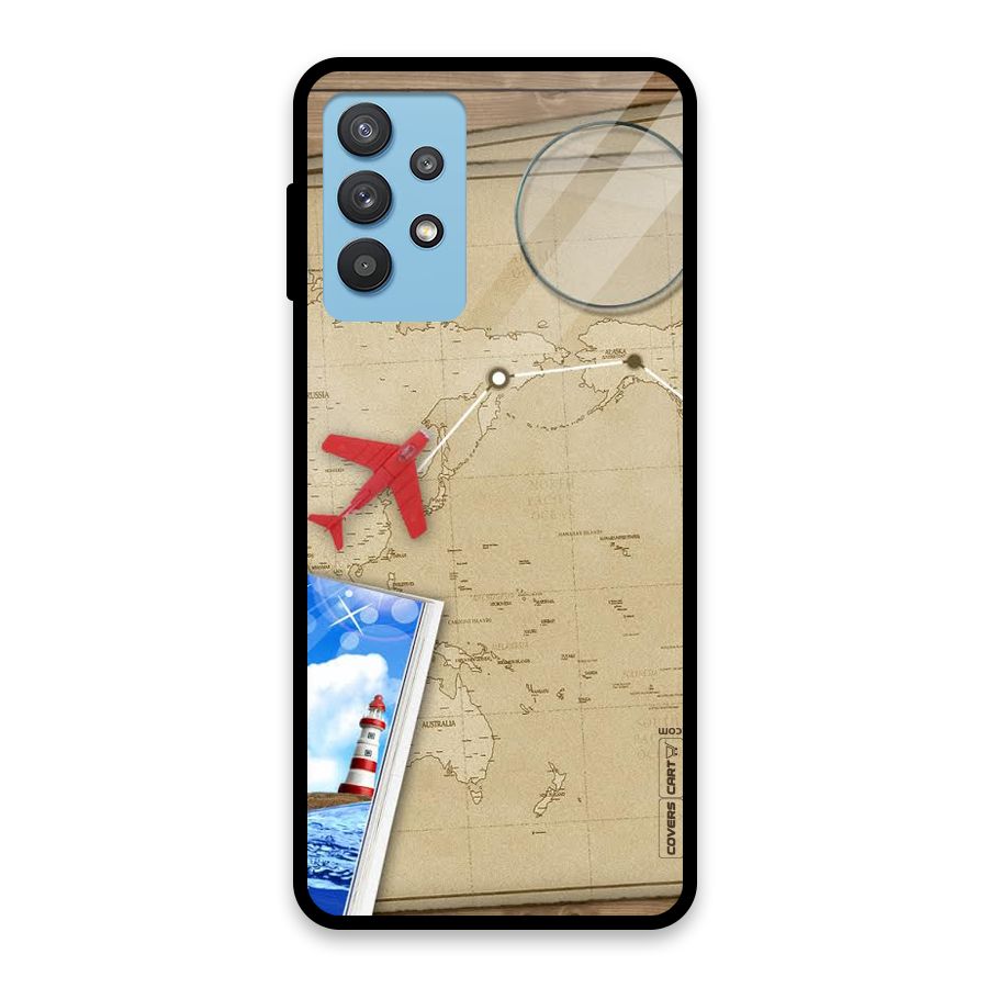 Summer Travel Glass Back Case for Galaxy M32 5G