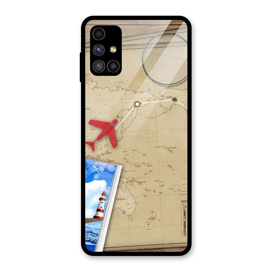 Summer Travel Glass Back Case for Galaxy M51