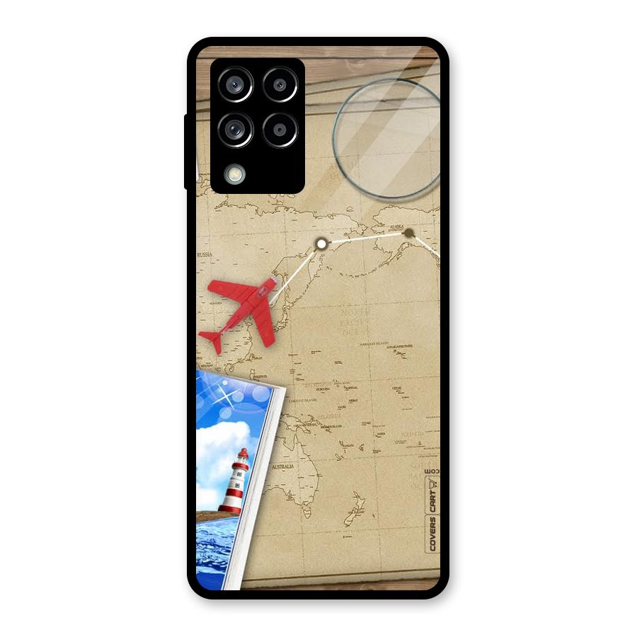 Summer Travel Glass Back Case for Galaxy M53 5G