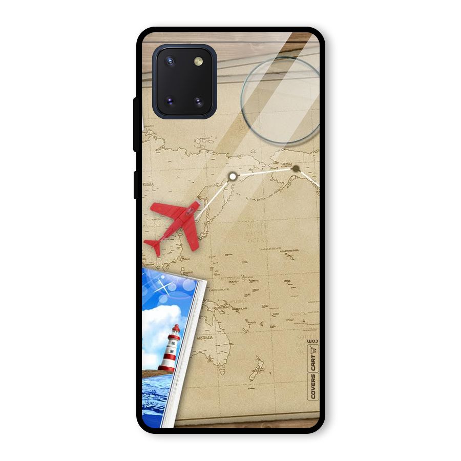 Summer Travel Glass Back Case for Galaxy Note 10 Lite