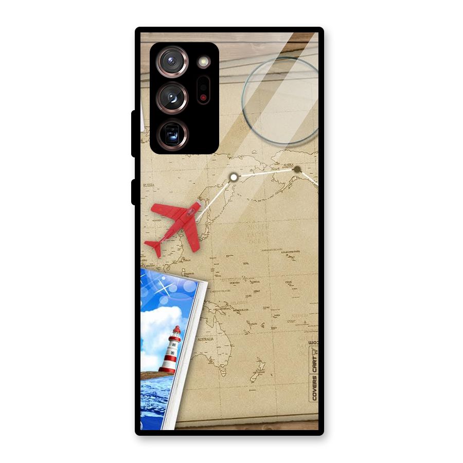 Summer Travel Glass Back Case for Galaxy Note 20 Ultra