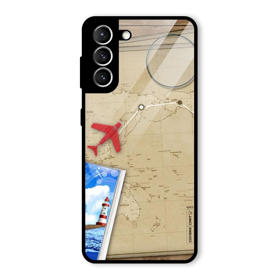 Summer Travel Glass Back Case for Galaxy S21 5G
