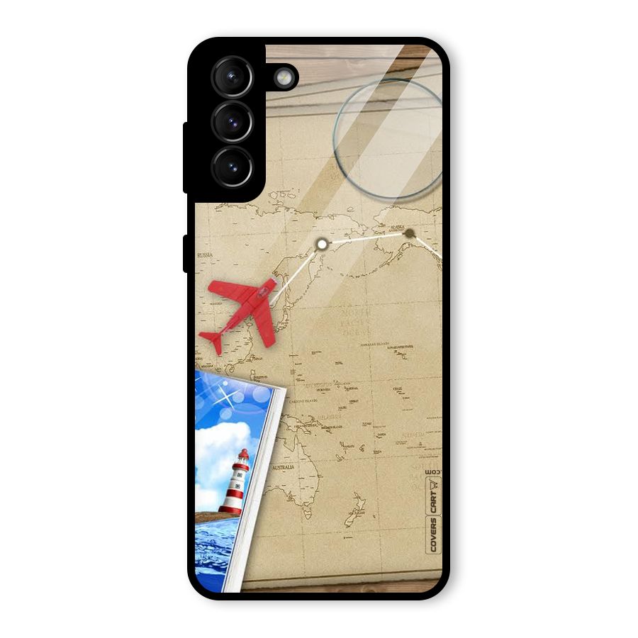 Summer Travel Glass Back Case for Galaxy S21 Plus
