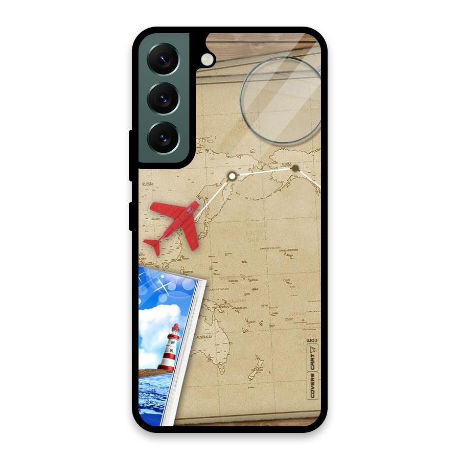 Summer Travel Glass Back Case for Galaxy S22 5G