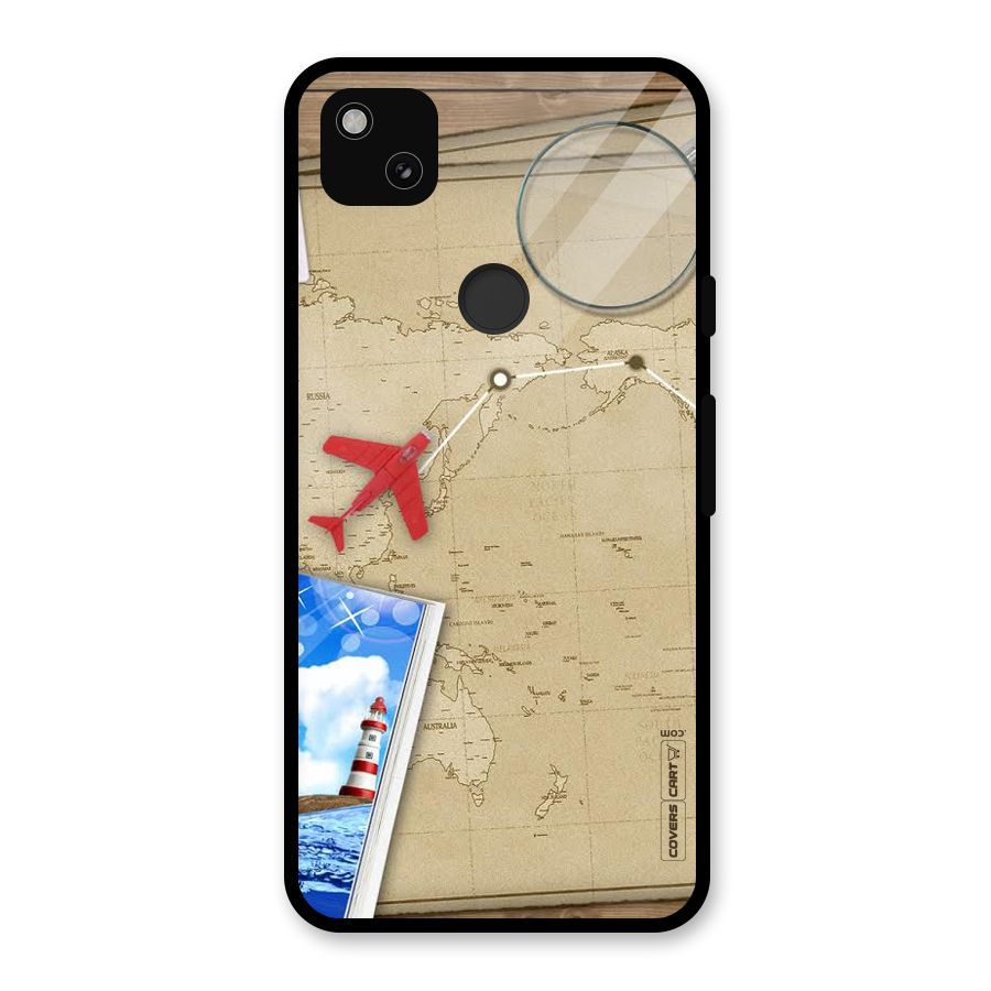 Summer Travel Glass Back Case for Google Pixel 4a
