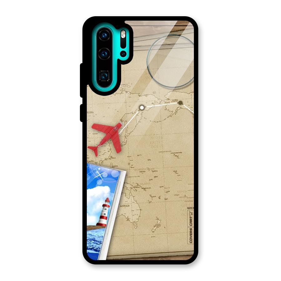 Summer Travel Glass Back Case for Huawei P30 Pro