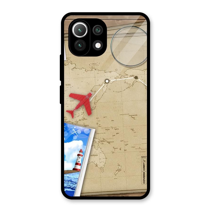 Summer Travel Glass Back Case for Mi 11 Lite