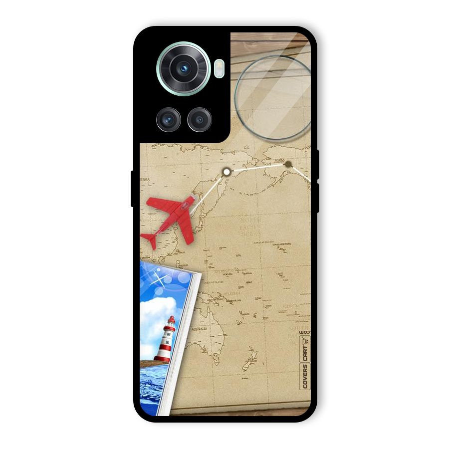 Summer Travel Glass Back Case for OnePlus 10R