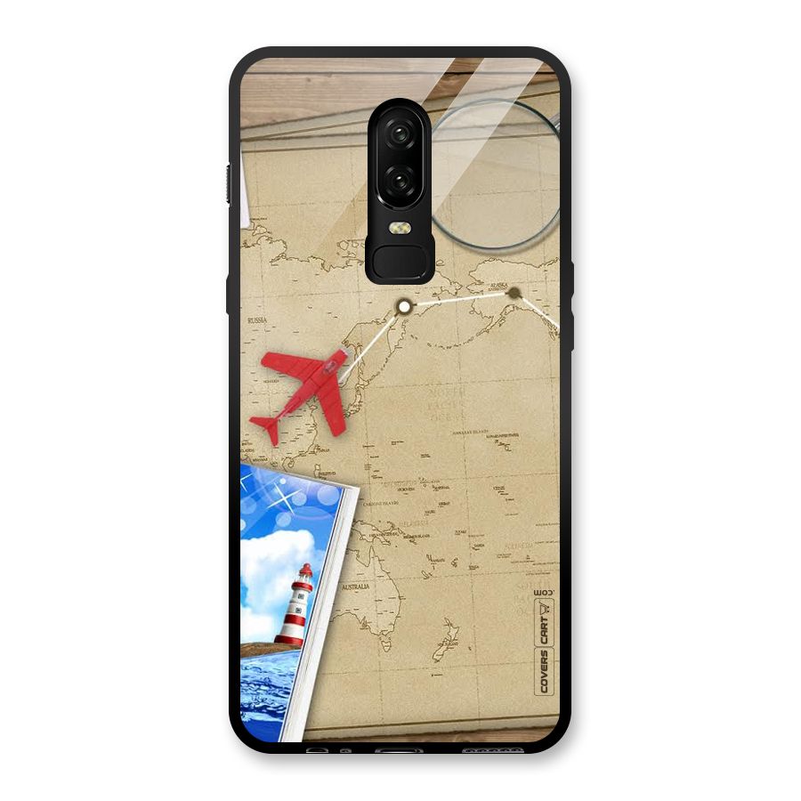 Summer Travel Glass Back Case for OnePlus 6