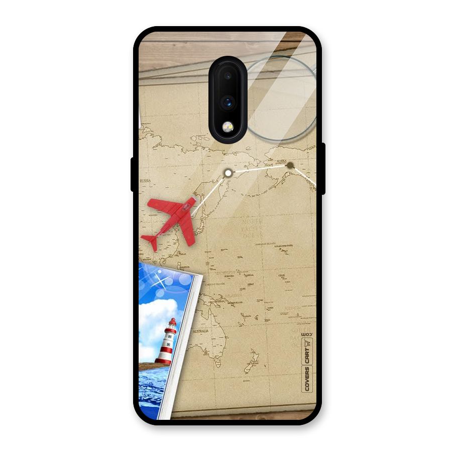 Summer Travel Glass Back Case for OnePlus 7