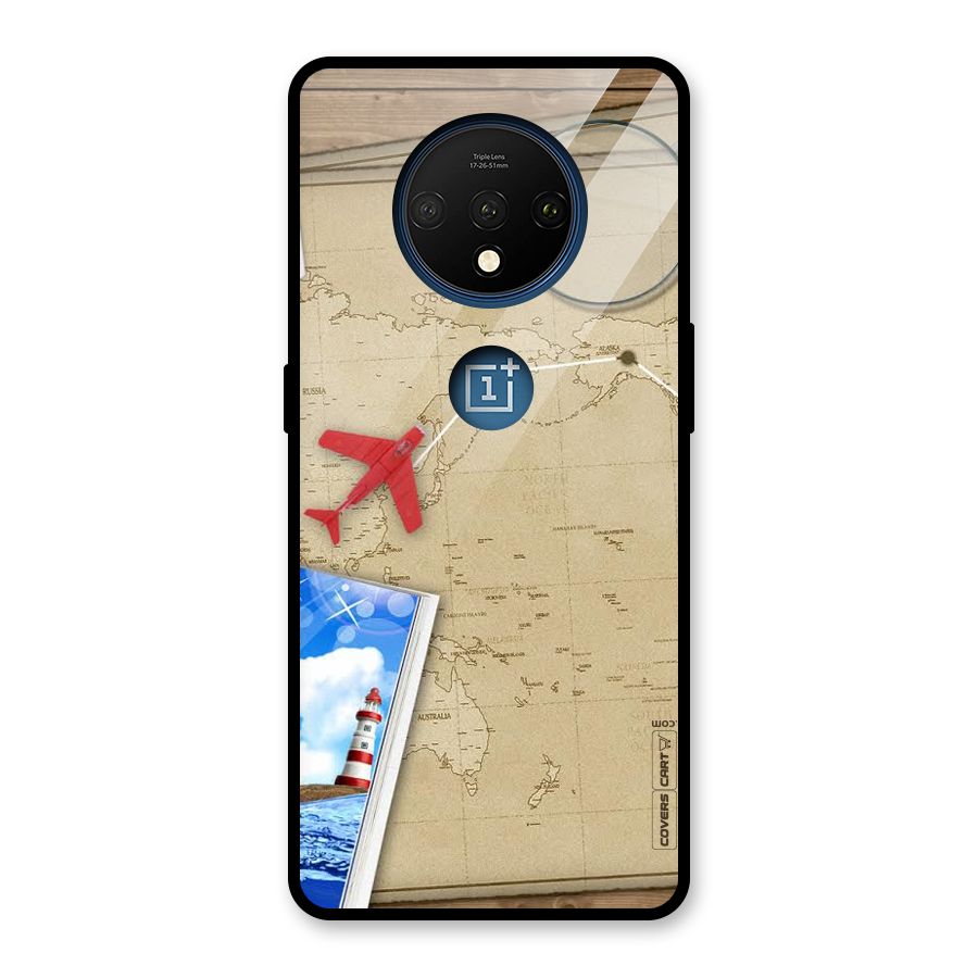 Summer Travel Glass Back Case for OnePlus 7T