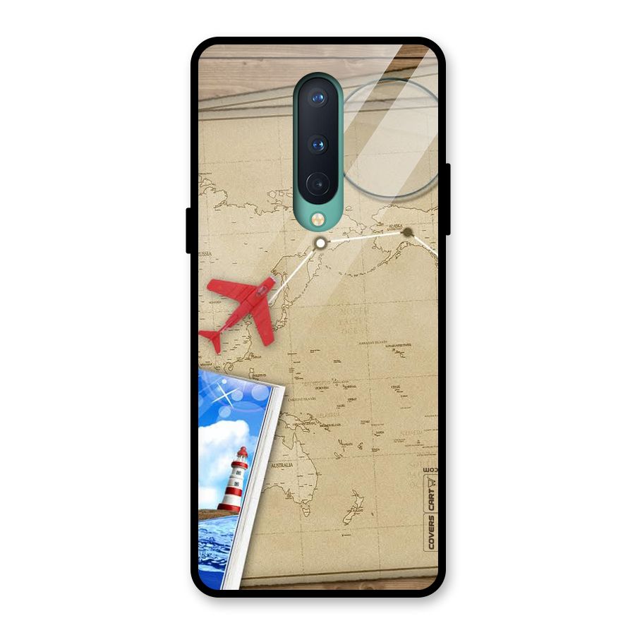 Summer Travel Glass Back Case for OnePlus 8