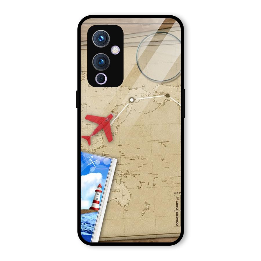 Summer Travel Glass Back Case for OnePlus 9