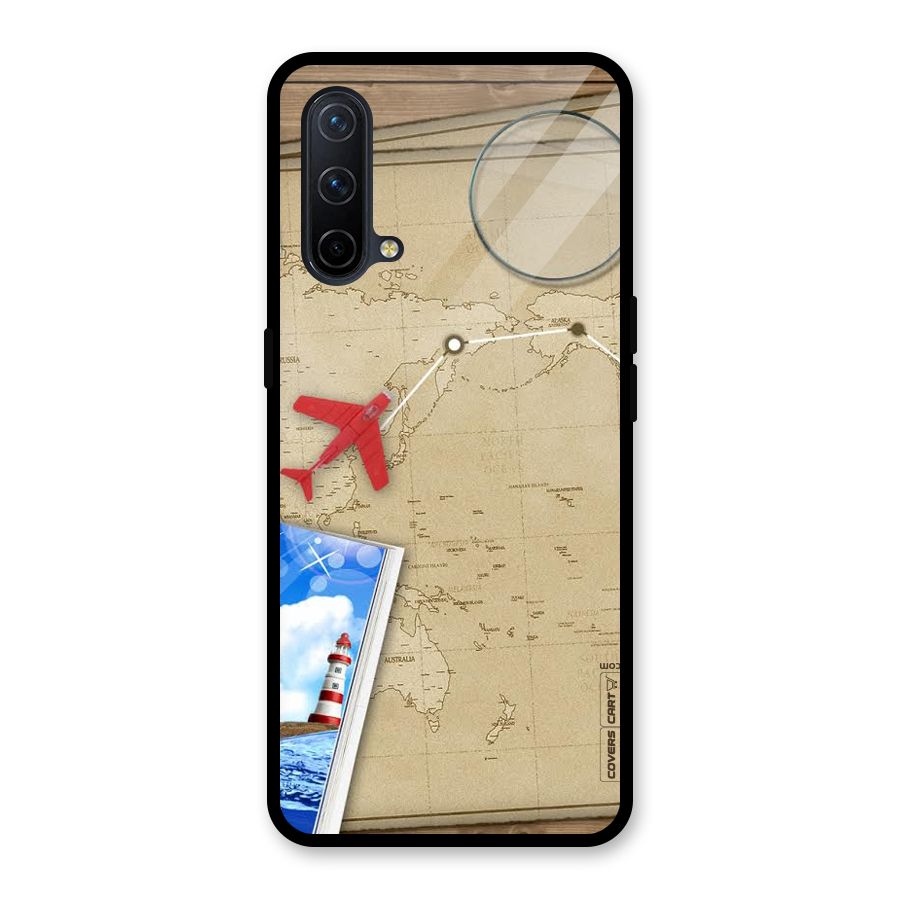 Summer Travel Glass Back Case for OnePlus Nord CE 5G