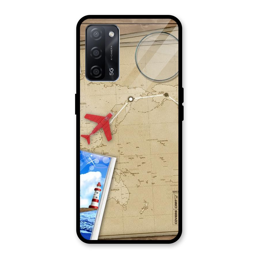 Summer Travel Glass Back Case for Oppo A53s 5G