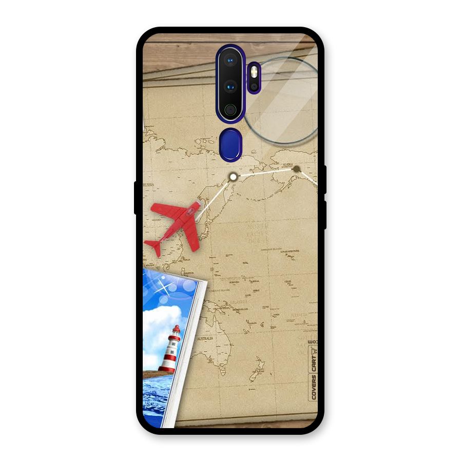 Summer Travel Glass Back Case for Oppo A9 (2020)