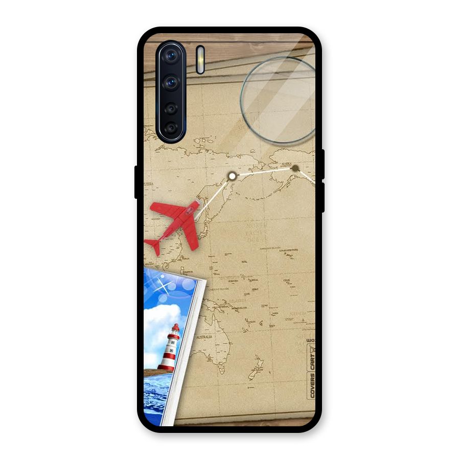 Summer Travel Glass Back Case for Oppo F15