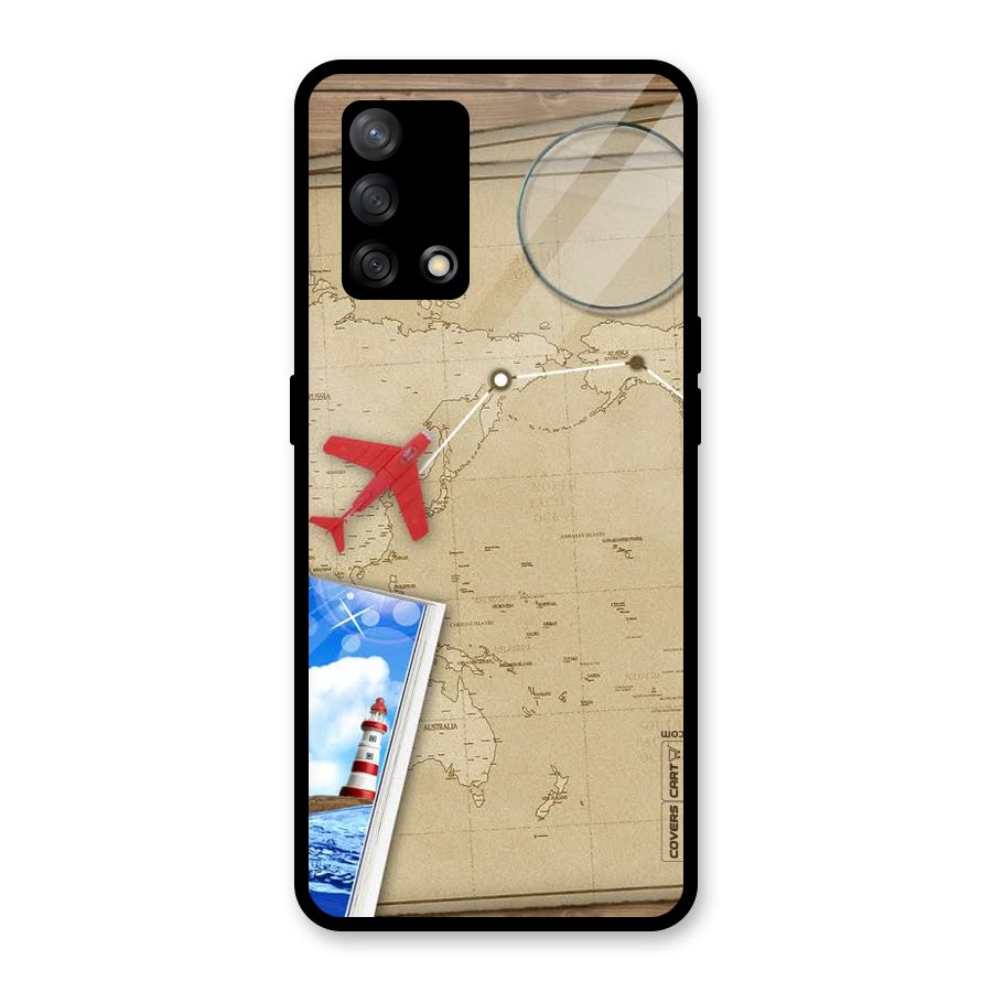 Summer Travel Glass Back Case for Oppo F19