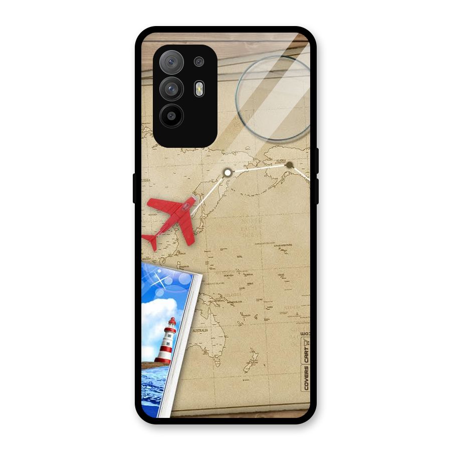 Summer Travel Glass Back Case for Oppo F19 Pro Plus 5G