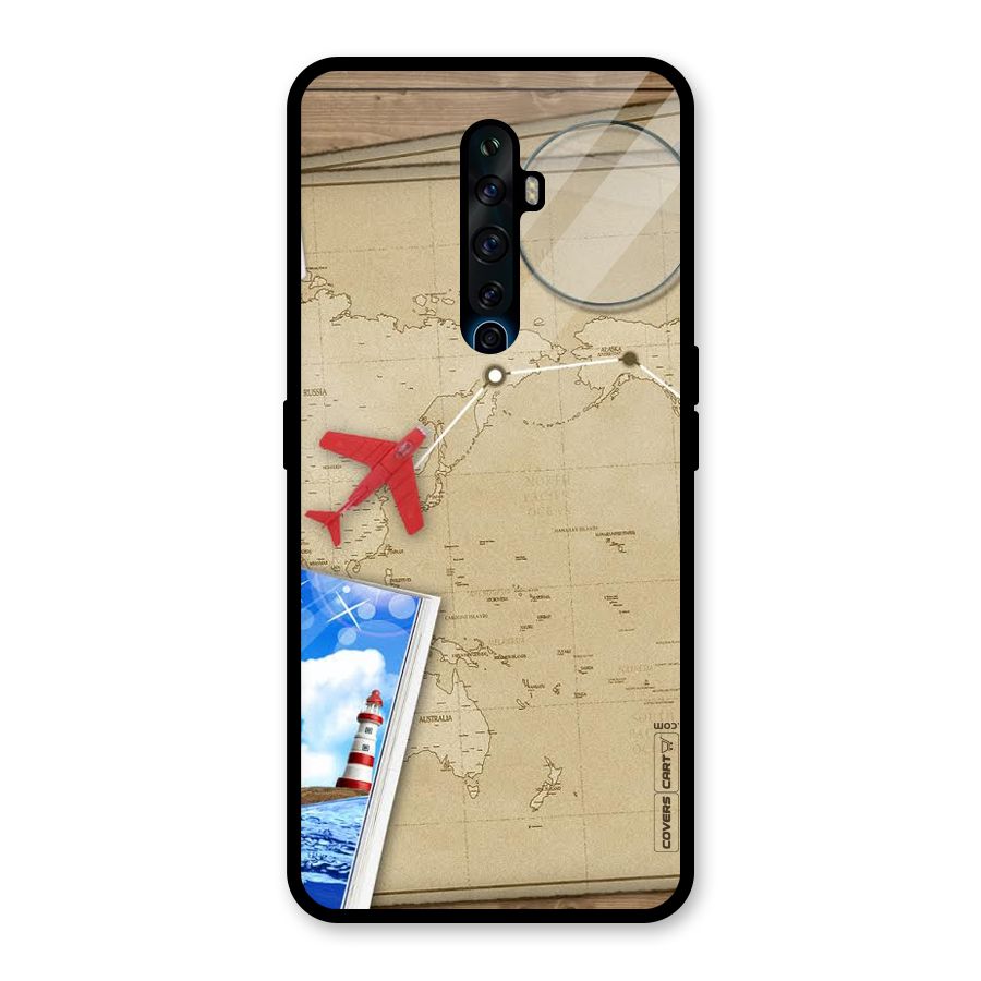 Summer Travel Glass Back Case for Oppo Reno2 F
