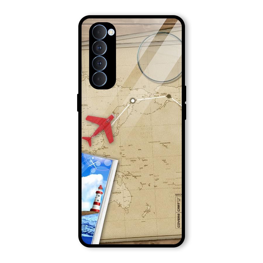 Summer Travel Glass Back Case for Oppo Reno4 Pro