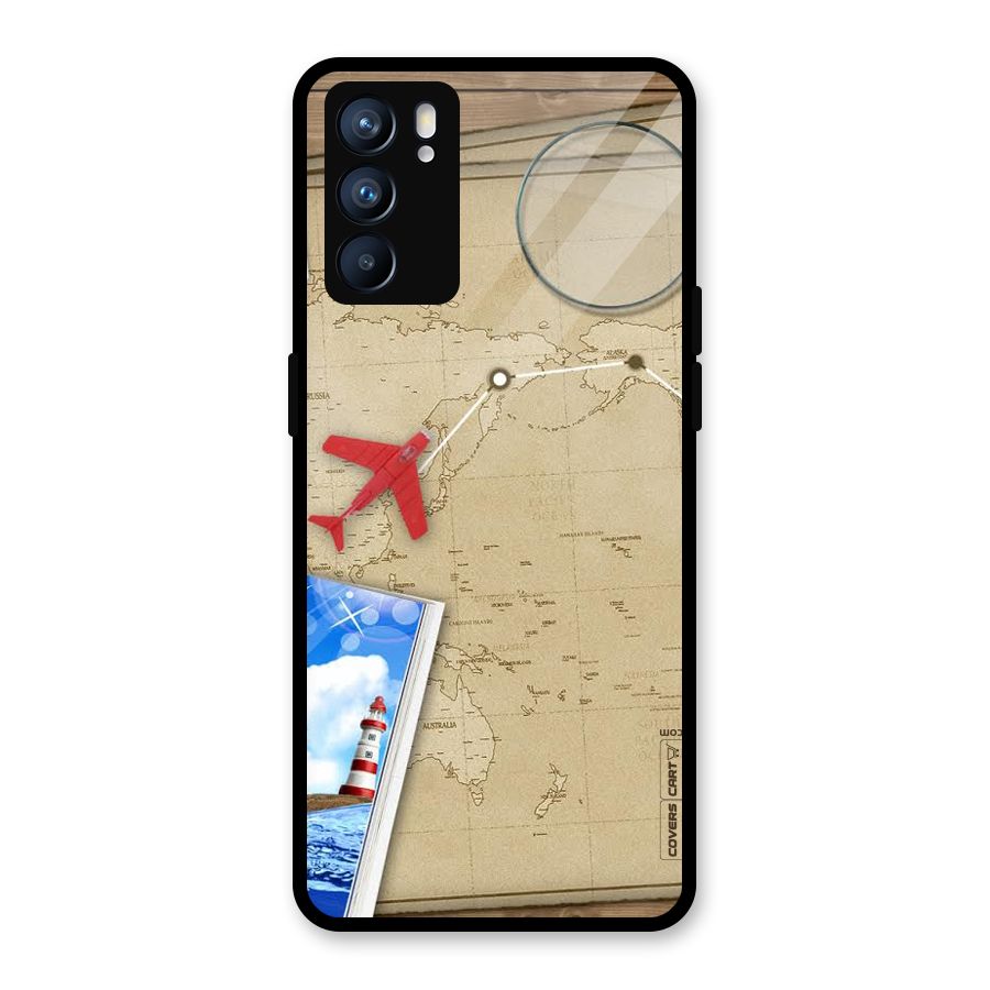 Summer Travel Glass Back Case for Oppo Reno6 5G