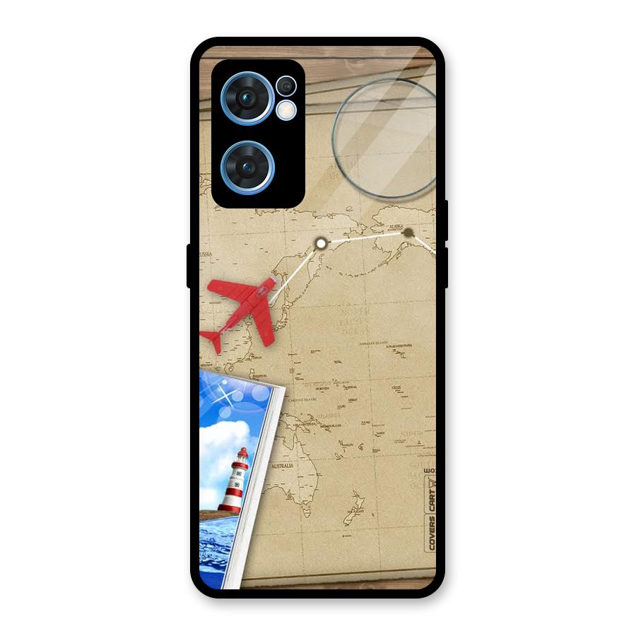Summer Travel Glass Back Case for Oppo Reno7 5G