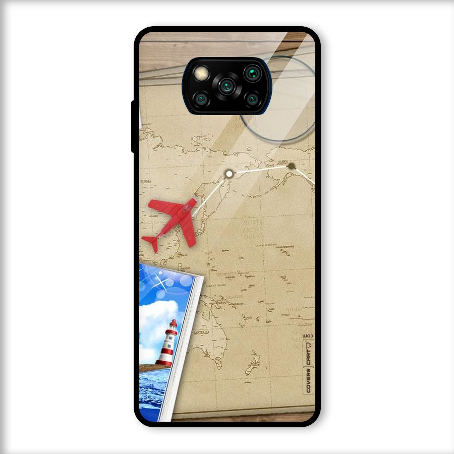 Summer Travel Glass Back Case for Poco X3
