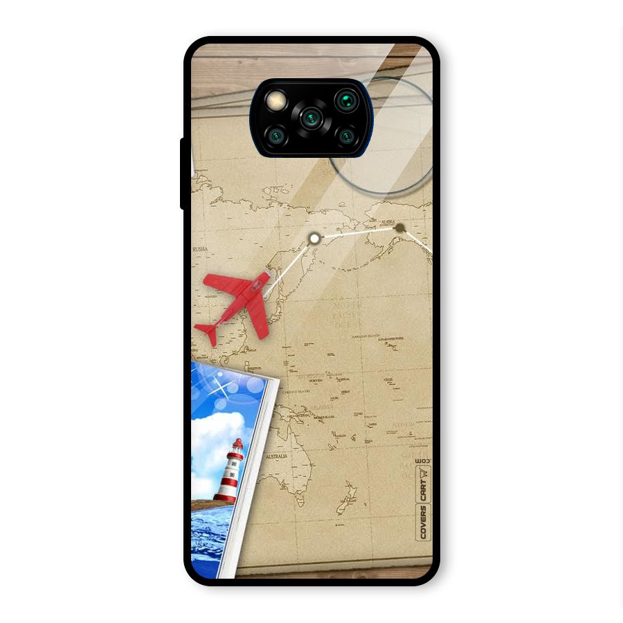 Summer Travel Glass Back Case for Poco X3 Pro