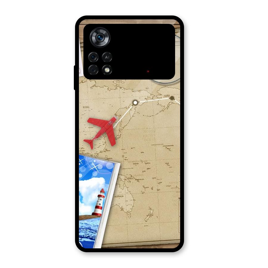 Summer Travel Glass Back Case for Poco X4 Pro 5G
