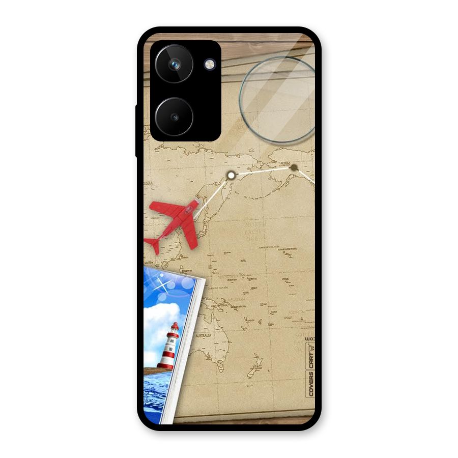 Summer Travel Glass Back Case for Realme 10