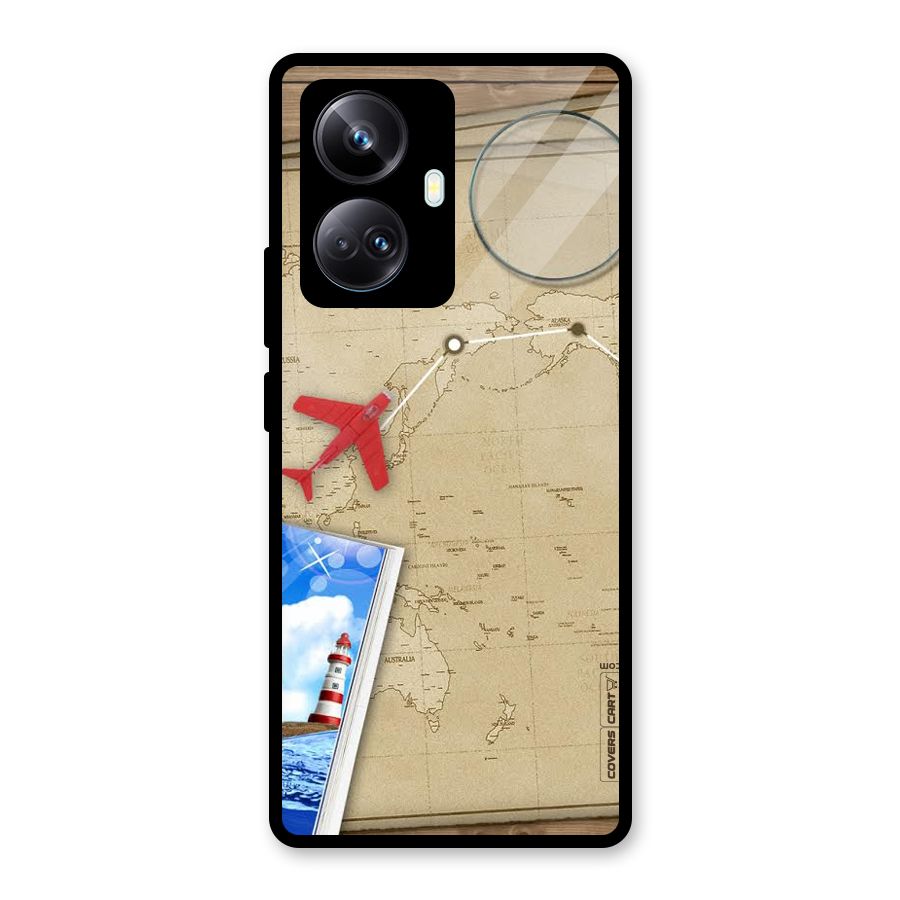 Summer Travel Glass Back Case for Realme 10 Pro Plus