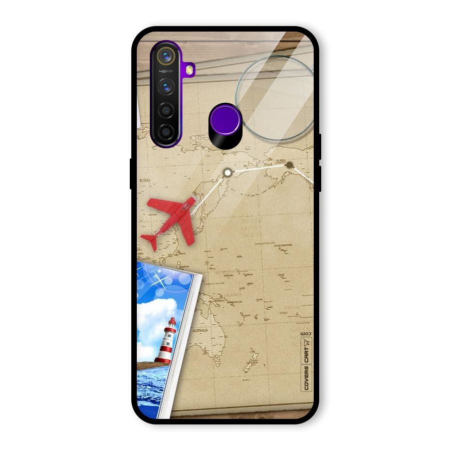 Summer Travel Glass Back Case for Realme 5 Pro
