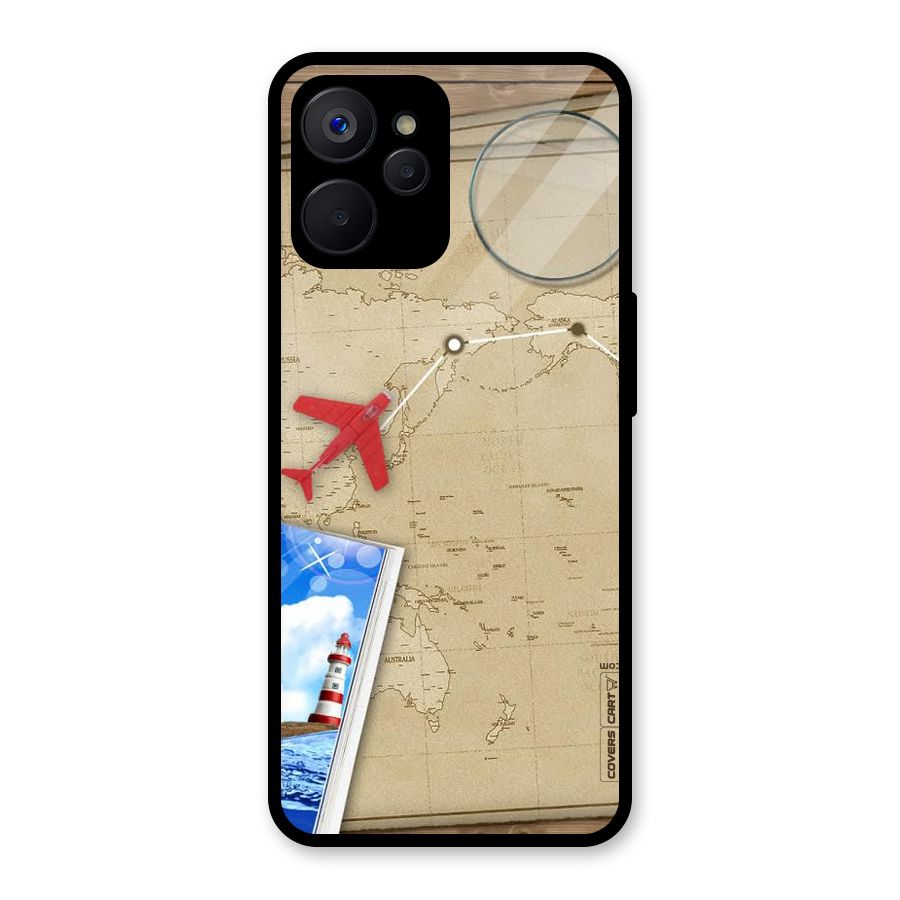 Summer Travel Glass Back Case for Realme 9i 5G