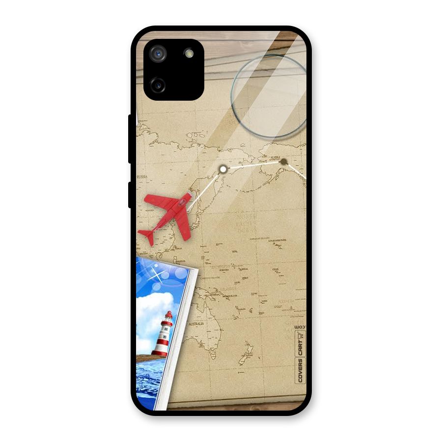 Summer Travel Glass Back Case for Realme C11
