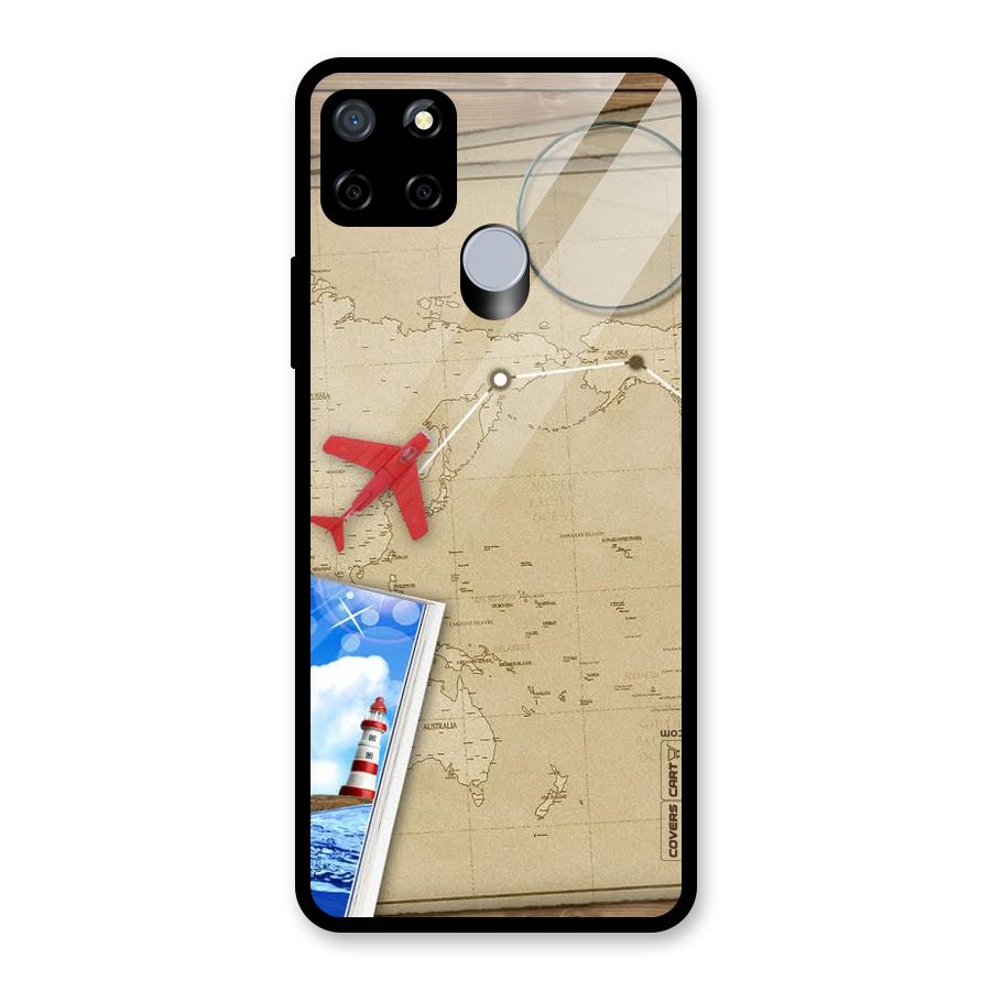 Summer Travel Glass Back Case for Realme C12