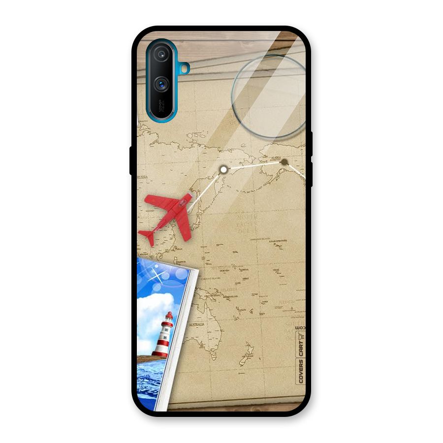 Summer Travel Glass Back Case for Realme C3