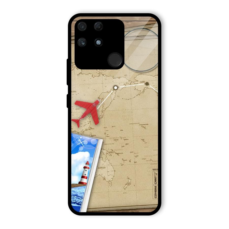 Summer Travel Glass Back Case for Realme Narzo 50A
