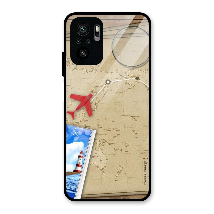 Summer Travel Glass Back Case for Redmi Note 10S