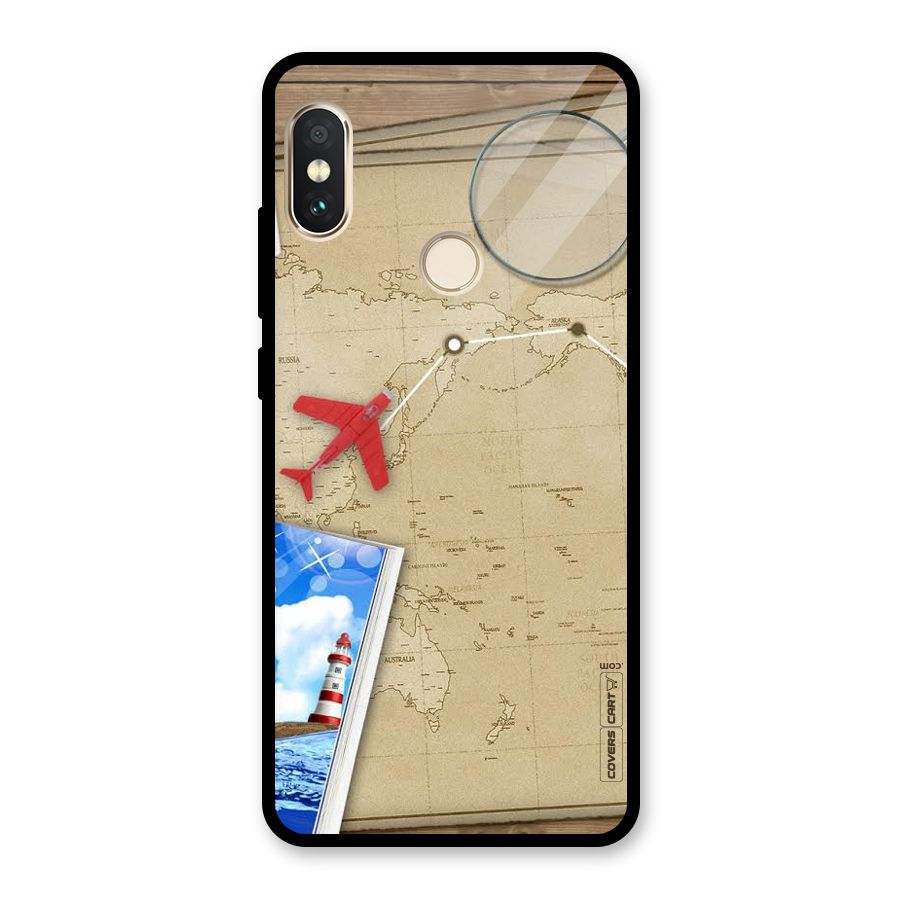 Summer Travel Glass Back Case for Redmi Note 5 Pro